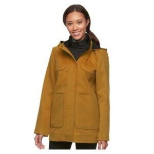 Croft & Barrow Camel Tan Hoodie Coat